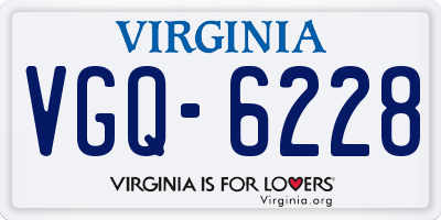 VA license plate VGQ6228