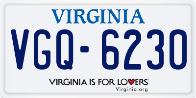 VA license plate VGQ6230