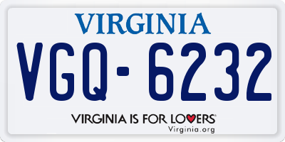 VA license plate VGQ6232