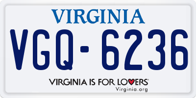 VA license plate VGQ6236