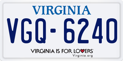 VA license plate VGQ6240