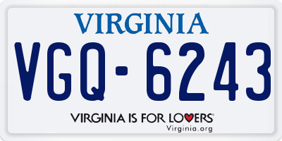 VA license plate VGQ6243