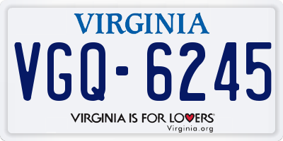 VA license plate VGQ6245