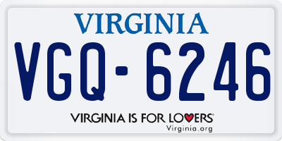 VA license plate VGQ6246