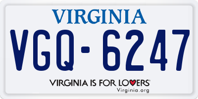 VA license plate VGQ6247