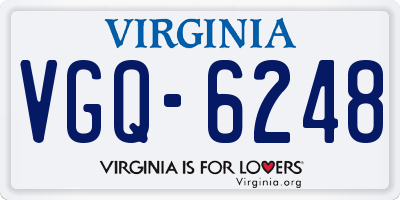 VA license plate VGQ6248