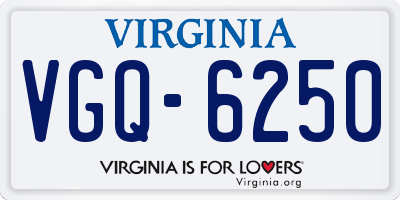 VA license plate VGQ6250