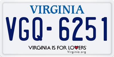 VA license plate VGQ6251