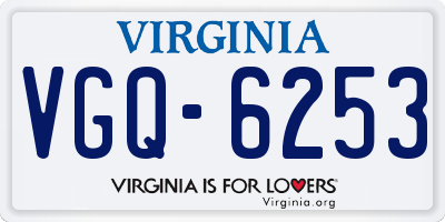 VA license plate VGQ6253