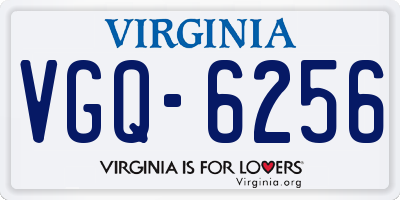 VA license plate VGQ6256