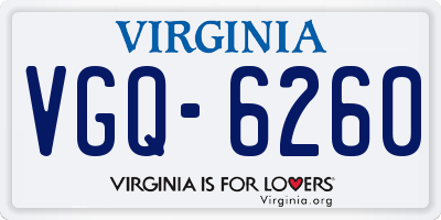 VA license plate VGQ6260