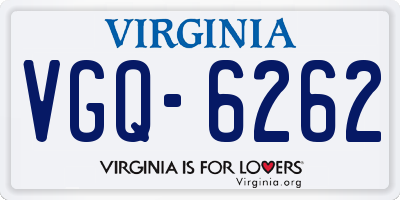 VA license plate VGQ6262
