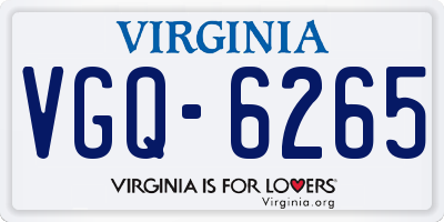 VA license plate VGQ6265