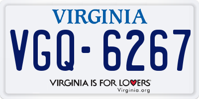 VA license plate VGQ6267