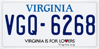 VA license plate VGQ6268