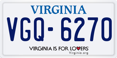 VA license plate VGQ6270