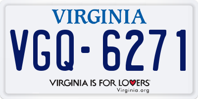 VA license plate VGQ6271