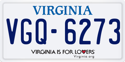 VA license plate VGQ6273