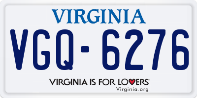 VA license plate VGQ6276