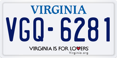 VA license plate VGQ6281