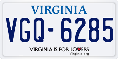 VA license plate VGQ6285