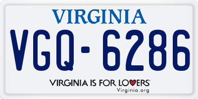 VA license plate VGQ6286