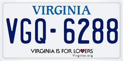 VA license plate VGQ6288
