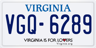 VA license plate VGQ6289