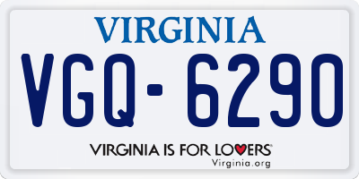 VA license plate VGQ6290