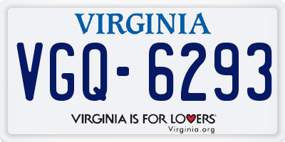 VA license plate VGQ6293