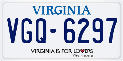 VA license plate VGQ6297