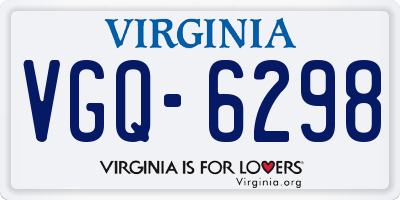 VA license plate VGQ6298