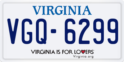 VA license plate VGQ6299