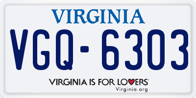VA license plate VGQ6303