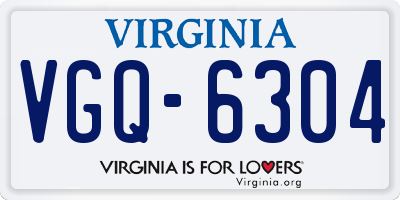 VA license plate VGQ6304