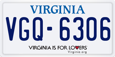 VA license plate VGQ6306