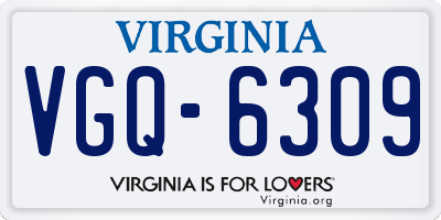VA license plate VGQ6309