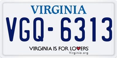 VA license plate VGQ6313