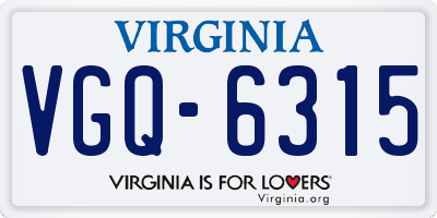 VA license plate VGQ6315