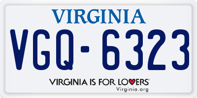VA license plate VGQ6323