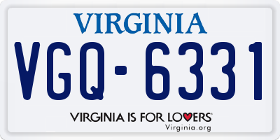 VA license plate VGQ6331