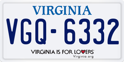 VA license plate VGQ6332