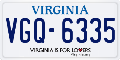 VA license plate VGQ6335