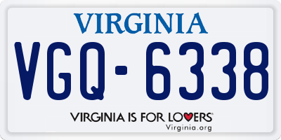VA license plate VGQ6338