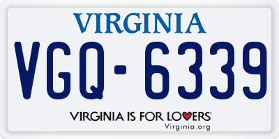 VA license plate VGQ6339