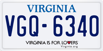 VA license plate VGQ6340