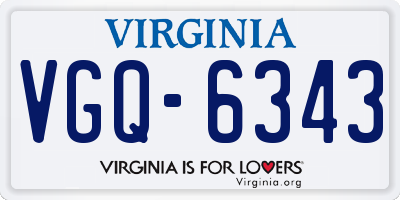 VA license plate VGQ6343