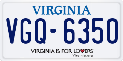 VA license plate VGQ6350