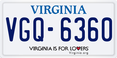 VA license plate VGQ6360