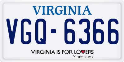 VA license plate VGQ6366